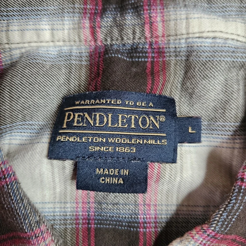 Pendleton Boys Shirt Large Plaid Flannel Red‎